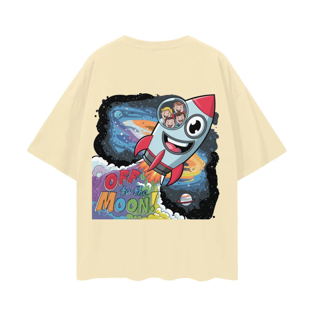 Off to the Moon Rocket Kids Tee - Image 8