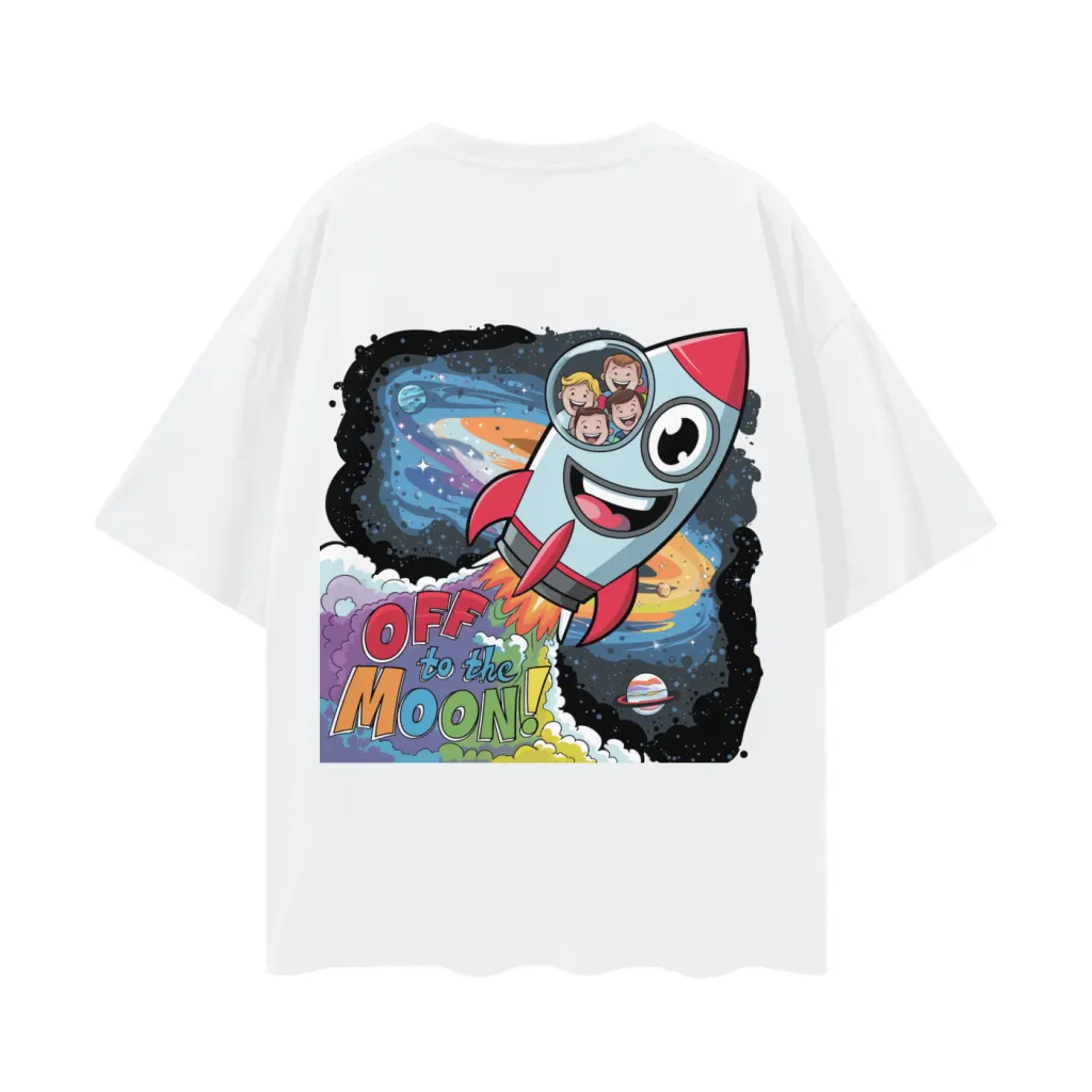 Off to the Moon Rocket Kids Tee - Image 6