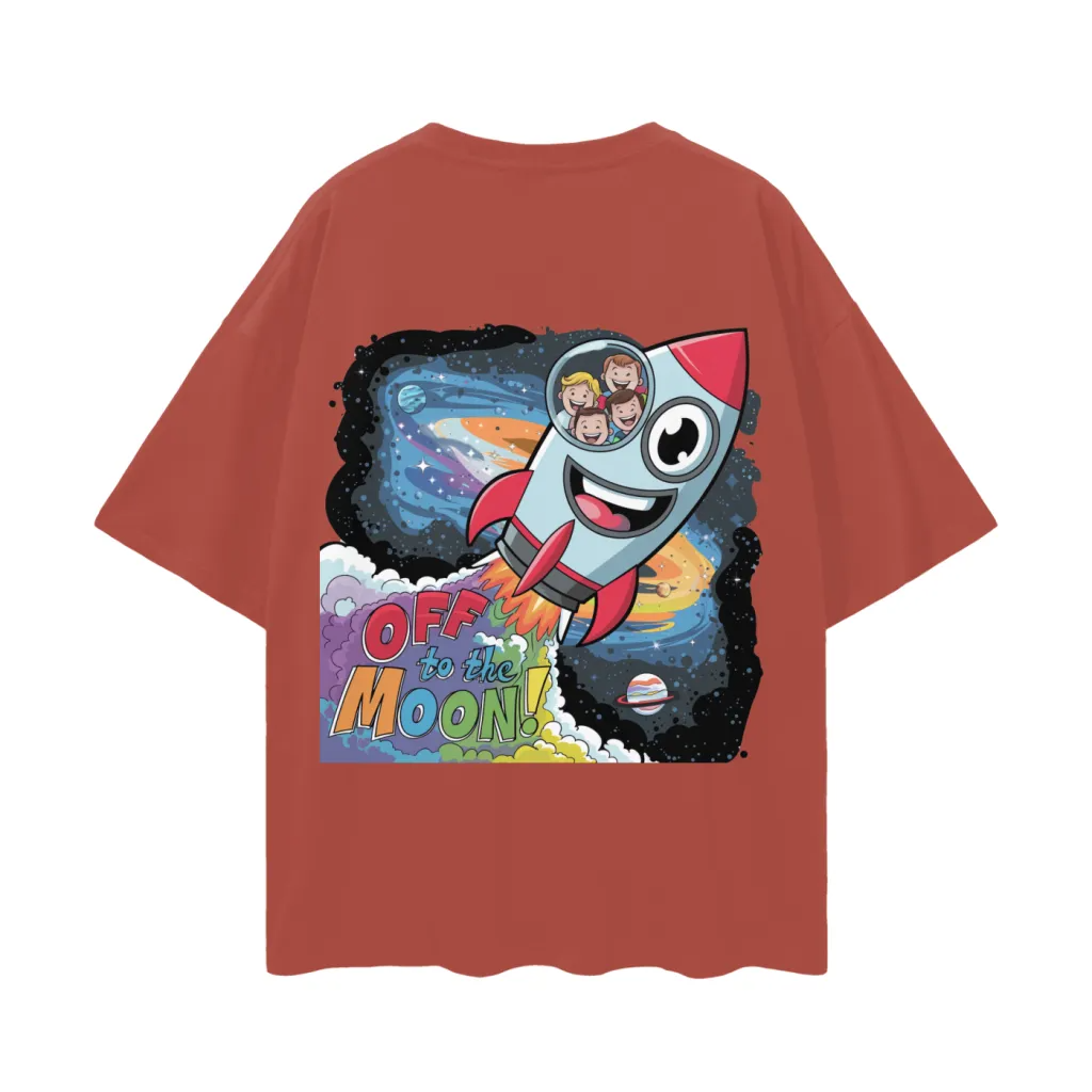 Off to the Moon Rocket Kids Tee - Image 10